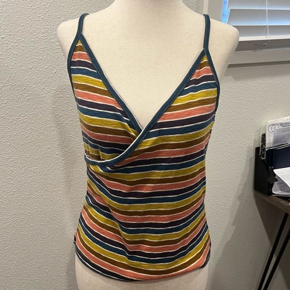 Madewell Wrap Cami Top in Stripe - Multi color - Size Medium - Picture 2 of 7